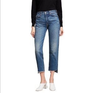 NWT! GRLFRND High Rise The Helena Crop Raw Hem Button Fly Jeans In Close To You